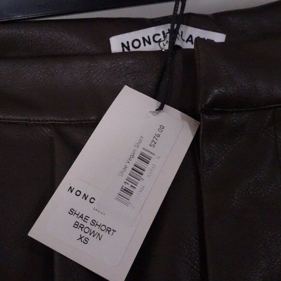 Nonchalant Label Shae Vegan Leather Shorts Brown Sz XS NWT 298 - Picture 12 of 14